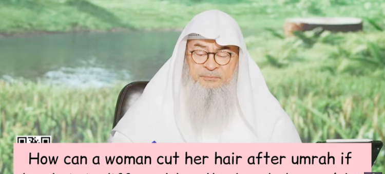 How can a woman cut hair after umrah if her hair is different lengths (Graded Carre)