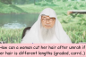 How can a woman cut hair after umrah if her hair is different lengths (Graded Carre)