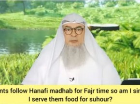 Parents follow hanafi fajr time, am I sinful if I serve them suhoor food in Ramadan?