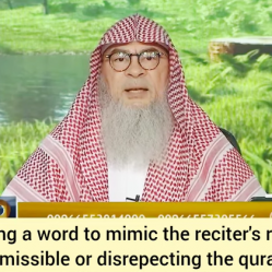 Is repeating a word to mimic a Qari permissible or is it disrespectful to the Quran?