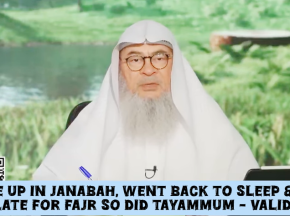 Woke up in janabah Went back to sleep, was late for Fajr Did tayammum, prayer valid?