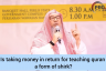 Is taking money for teaching Quran Teaching Islam, for being an imam a form of shirk
