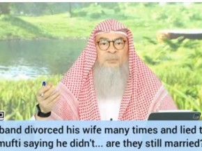 Husband divorced wife many times & lied to mufti he didn't, are they still married?