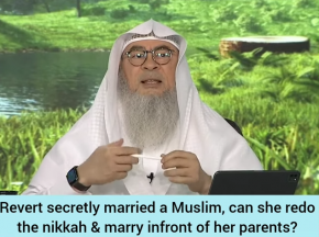 Revert secretly married a muslim, can she redo nikah & marry infront of her parents