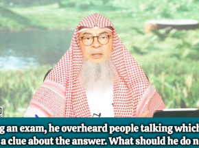 During exam if I overheard students telling answers & if I write it, am I sinful?