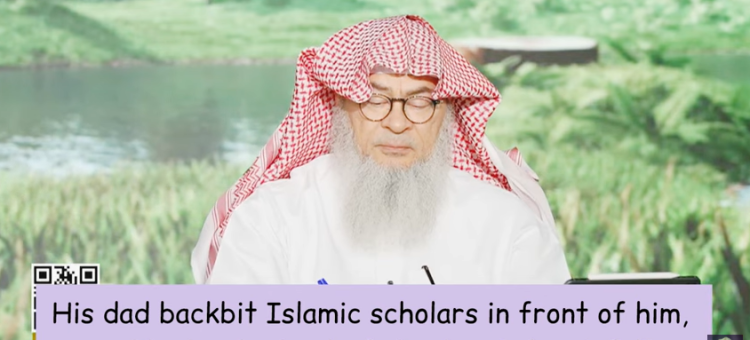 Dad backbit Islamic scholars (P*dophile etc) & he laughed out of shock, is he sinful assim al hakeem