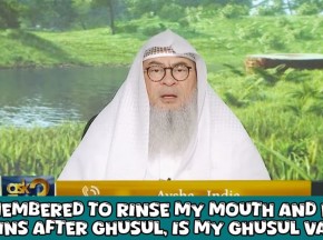 I remembered 2 rinse my mouth & nose 10 minutes after ghusl Is my ghusl valid #islam