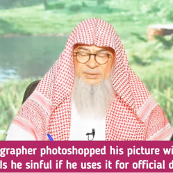 Photographer photoshopped my picture without my knowledge, am I sinful if I use it for documents?