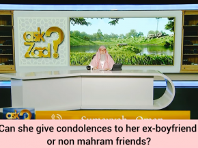 Can she give condolences to her ex boyfriend or non mahram friends?