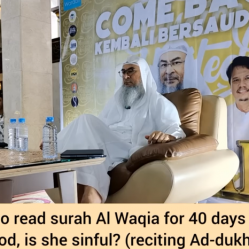 She used to read Waqia for 40 days believing it wards off poverty, is she sinful?