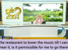I ask restaurant to lower music, I can barely hear it Is it permissible to eat there