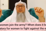 Can a muslim woman join the army? When is it mandatory 4 everyone to fight the enemy