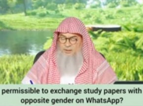 Is it permissible to exchange study material with the opposite gender online?
