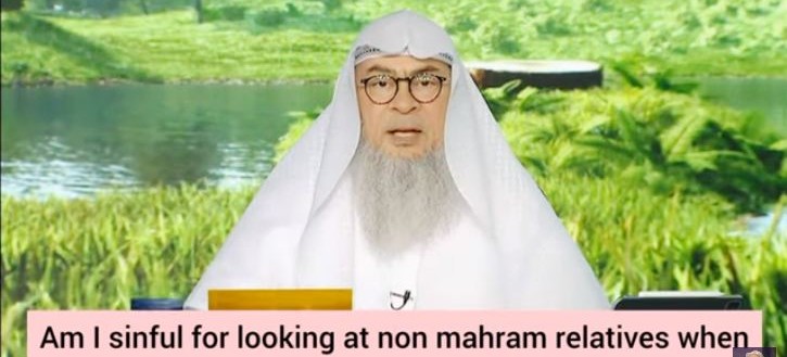 Am I sinful for looking at non mahram relatives when they greet me?