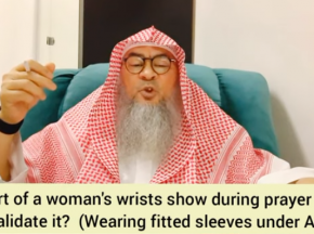 Is prayer valid if part of woman's wrists are shown Wearing fitted sleeves under