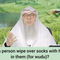 Can a person wipe over socks with holes in them for wudu?