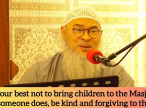 Try your best not to bring children to masjid but if someone does, be kind & forgiving towards them