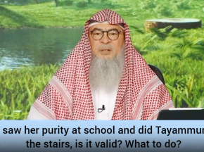 What to do if you see your purity in school? Can I do tayammum on stairs or combine prayers at home?