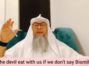 Does the devil eat with us if we don't say Bismillah before eating?