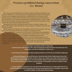 Practices prohibited during consecration (i.e. ihram)