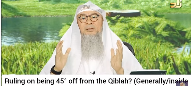 Being 45° off the qiblah direction, is the prayer valid?