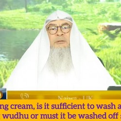 Cream on face, remove it before making wudu or rubbing it during wudu is sufficient?