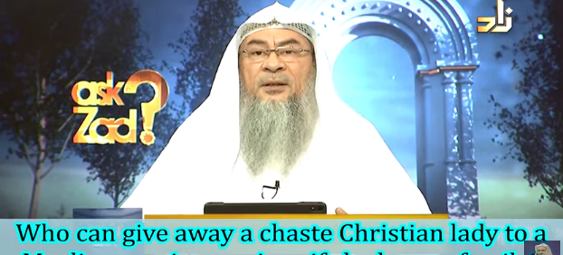 ​Who can give away a chaste Christian lady to Muslim Man in marriage if she has no family?