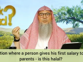 Tradition where a person has to give his first salary to his parents, is this halal?