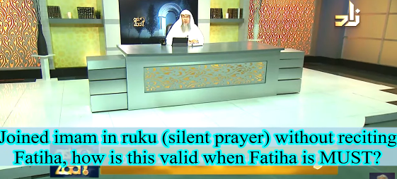 Joined imam in ruku(silent prayer) without reciting fateha, is it valid rakah when fateha is a must?