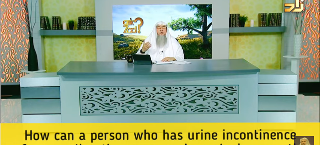 ​How can a person with urine incontinence perform wudu then wear socks & wipe over them?