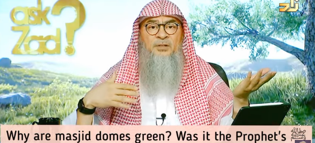 Why are masjid domes green, was green Prophet's favourite color?