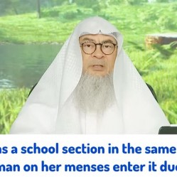 Masjid & school in same building, can a woman on menses work there? #Assim