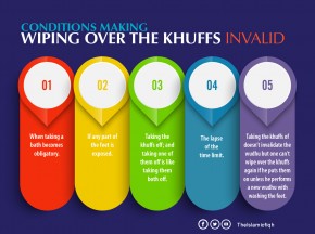 Conditions making wiping over the khuffs invalid